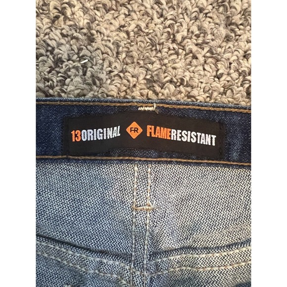 Wrangler Mens Jeans 13 Original FR Flame Resistant Straight Leg Dark Wash 30x30 - Picture 7 of 11